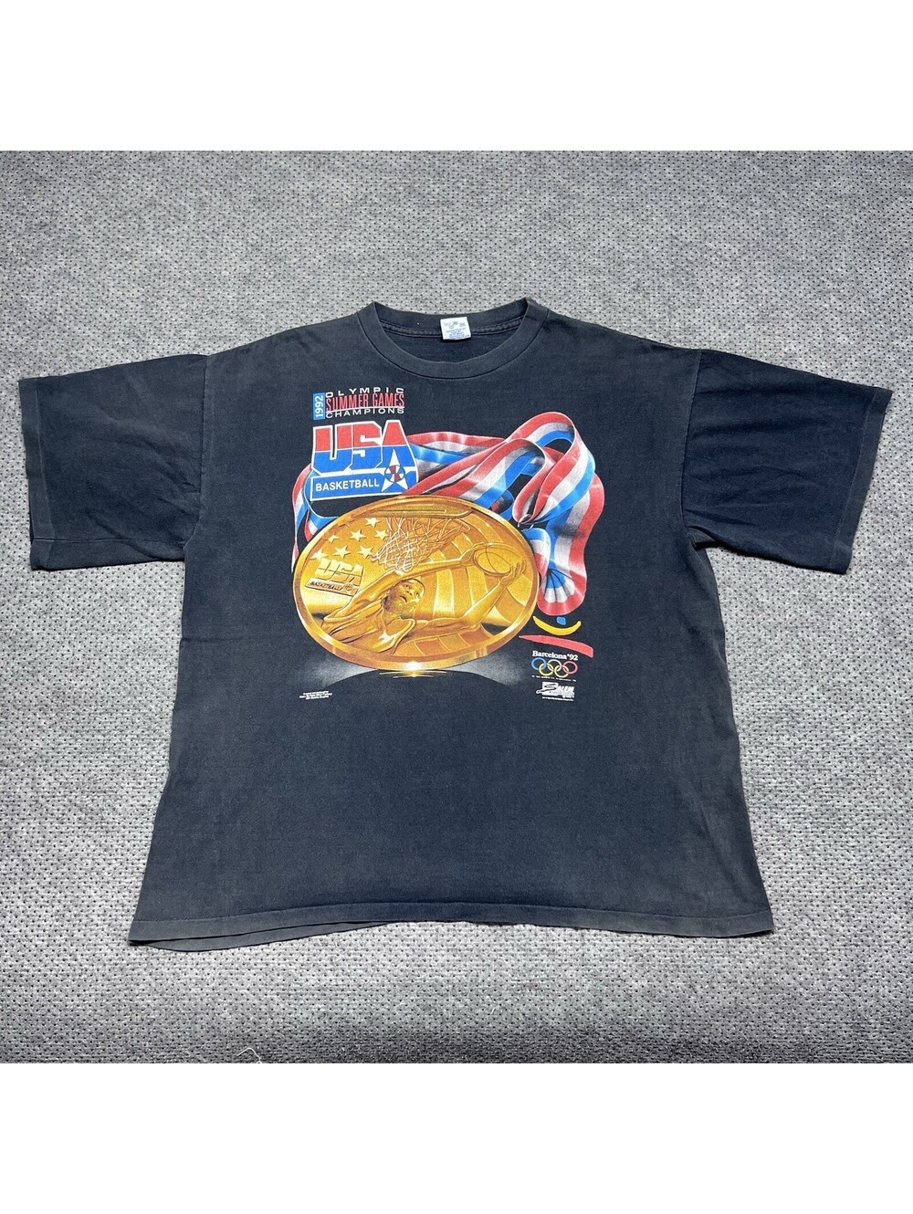 Vintage 1992 Salem Usa Olympics Basketball Games T-Shirt XL Rare Men’s Black